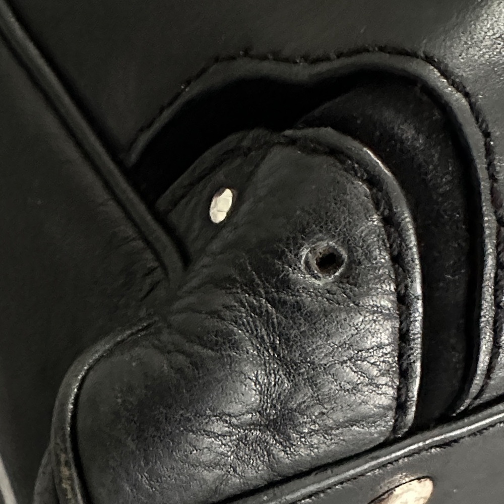 Michael Kors Black Leather Satchel with Silver Accents - Picture 13 of 16